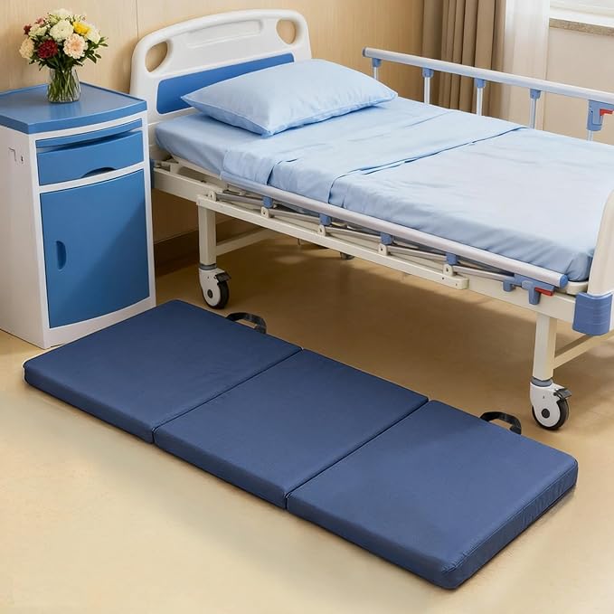 Foldable Fall Protection Mat for Elderly Blue Waterproof Non Slip Floor Mats - Image 6