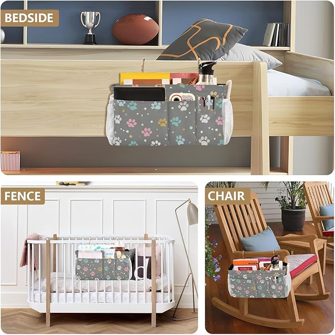 Bedside Caddy Hanging Bunk Bed Caddy Bed Organizer Hanging Pocket - Image 8