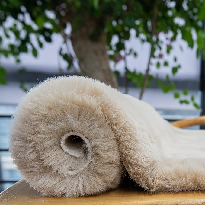 Light Brown Beige Plush Washable Fluffy Area Rugs - Image 8
