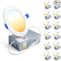 Ensenior 12 Pack 4 Inch LED Recessed Ceiling Light, 2700K-5000K 5CCT, 750LM 9W by Ensenior