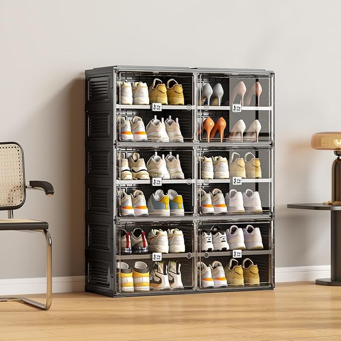 Black Shoe Rack Organizer Cabinet - Image 6