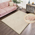 5x8 Area Rug Light Brown Beige Plush Shaggy Rugs by ORINOVA