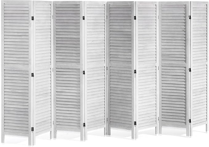 VEVOR Wood Room Divider, 8 Panel Wood Folding Privacy Screen, 66.9 Inches Tall by VEVOR