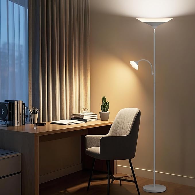 Sliver Gray Torchiere Floor Lamp - Image 7