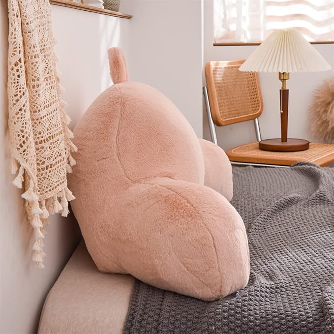 Holawakaka Large Faux Fur Bed Rest Pillow - Image 6