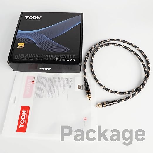 TODN Digital Coaxial Cable 75-Ohm Audiophile SPDIF Coax Audio Cable RCA to RCA - Image 9