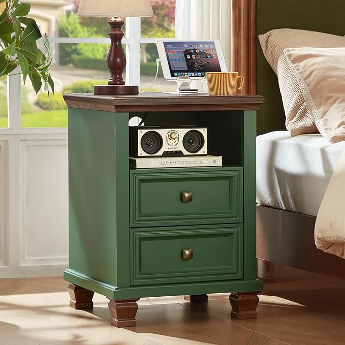 SAVOR LIFE Farmhouse Nightstand Set of 2 - Image 2