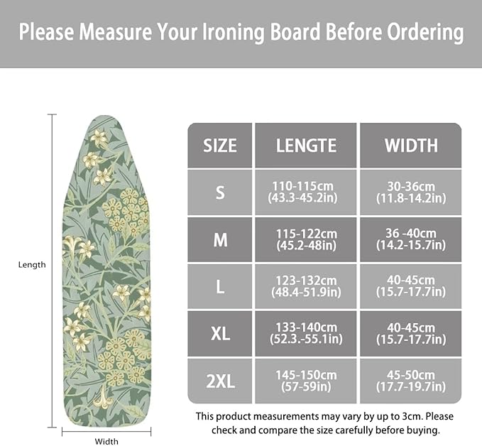 ZCFYGDX 14x45 in Ironing Board Covers Easy to Install Resistant, Elastic Edge 3 - Image 6