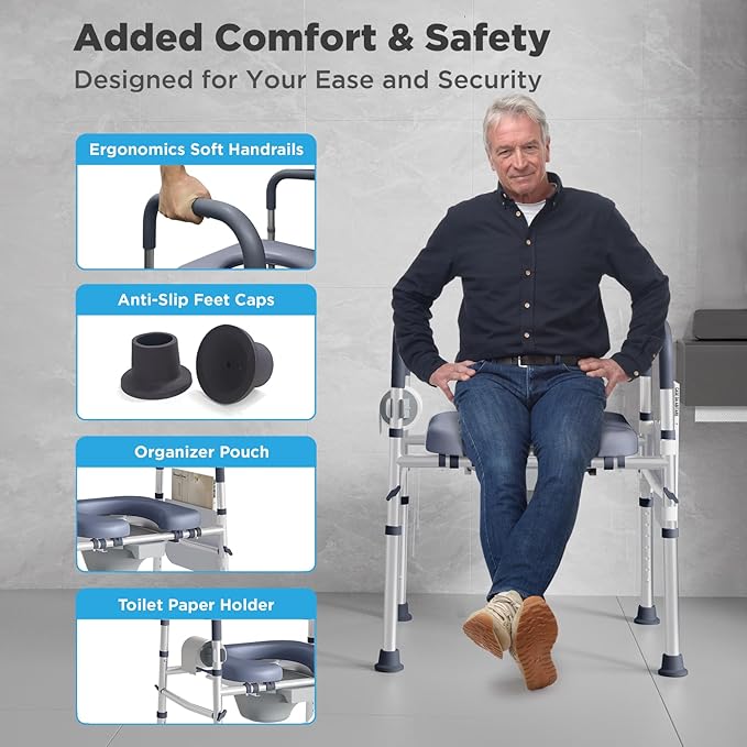 Bedside Commode for Seniors, FSA/HSA Eligible Bedside Toilet - Image 6