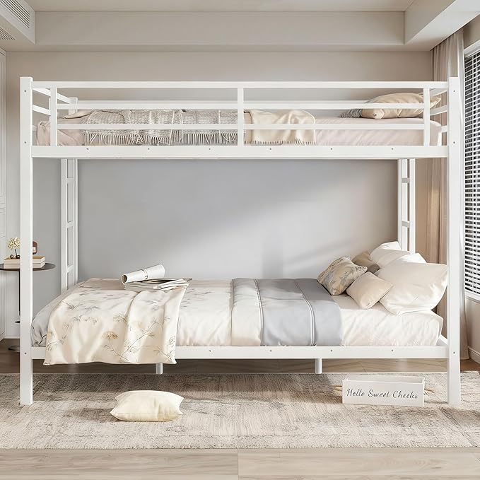 Queen Over Queen Bunk Bed Frame, Heavy Duty Metal Loft Bed - Image 7