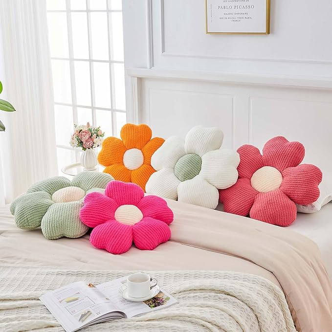 Kcvvcr Flower Throw Pillow, Cute Flower Shaped Pillow Decorative Throw Pillow - Image 6