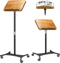 NAMON Rolling Floor Book Stand for Reading, 100% Solid Wood, Height Adjustable by NAMON