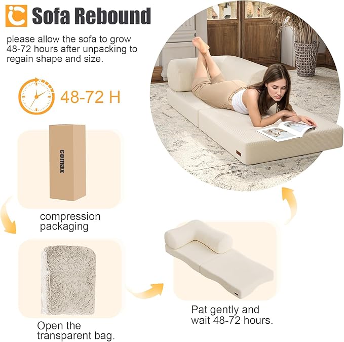 COMAX Folding Sofa Bed, Fold Out Chair, Foldable Sofa, Convertible Sleeper Chair - Image 6