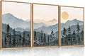 LHIUEM Boho Mountain Framed Canvas Wall Art Set, Forest Pine Tree Wall Decor by LHIUEM