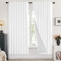 Deconovo White Room Darkening 100% Blackout Curtains by Deconovo