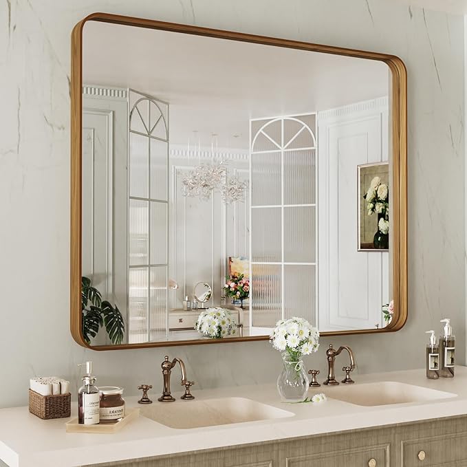 LOAAO 40X32 Inch Bathroom Mirror by LOAAO