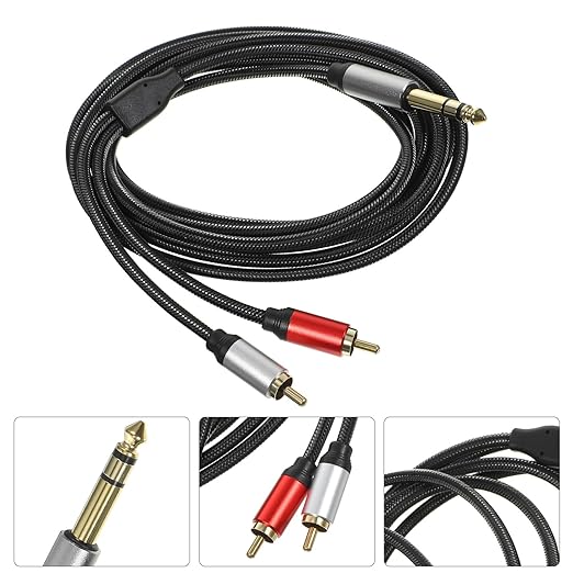 FRCOLOR 35mm 3-core Stereo to 2-Connector Audio Cable 3m Guitar Sound Signal - Image 5