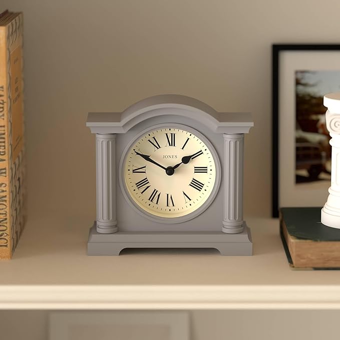 JONES CLOCKS® Kensington Mantel Clock | Classic Arch top Clock | Gray | Stylish - Image 3