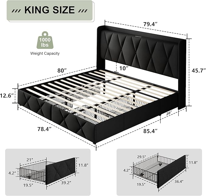 Feonase King Size Bed Frame - Image 2
