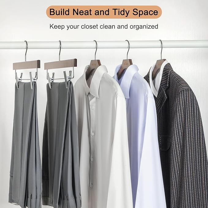 TOPIA HANGER Wooden Coat Hangers 24 Pack, Premium Wood Suit Sweater No Shoulder - Image 7