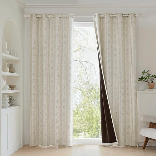 100% Boho Blackout Curtains 63 Inches Long - Image 2