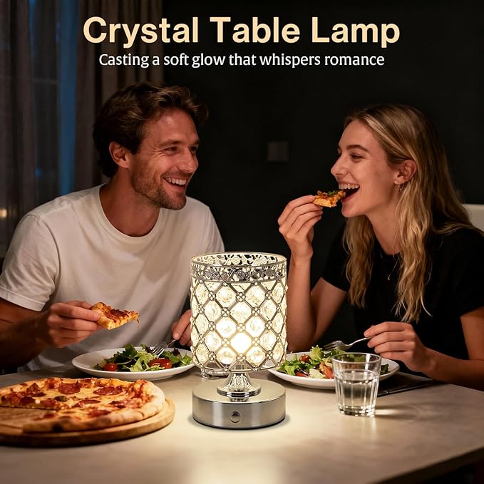 TOBUSA 6000mAh Crystal Battery Operated Lamp, Portable Bedside Touch Small Desk - Image 8