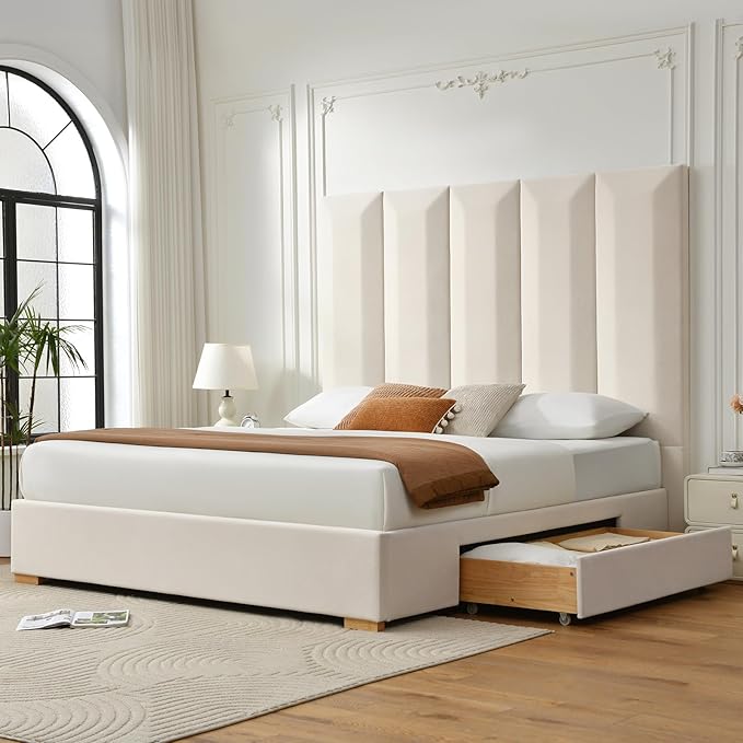 VELOCAVA King Size Upholstered Bed Frame by VELOCAVA