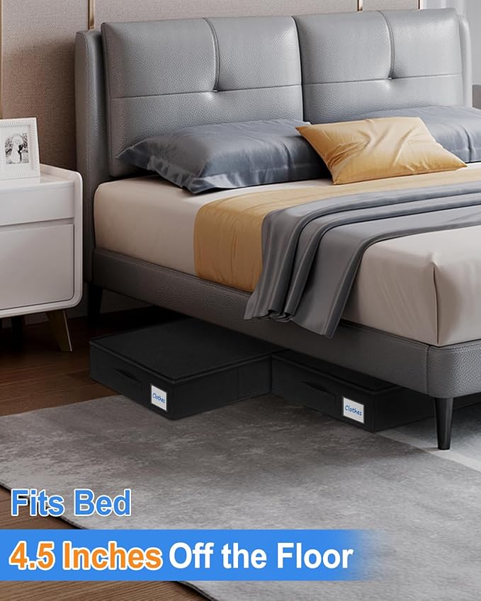 Under Bed Storage Containers, Low Profile Underbed Storage Bin 4.5 Inches Tall - Image 2