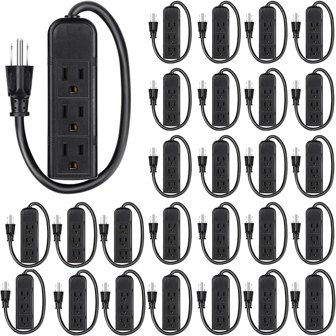 Copkim 12 Pack 3 Outlet Power Strip Extension Cord by Copkim