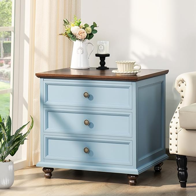 24" Wide Farmhouse Night Stand, Large End Table - Image 5