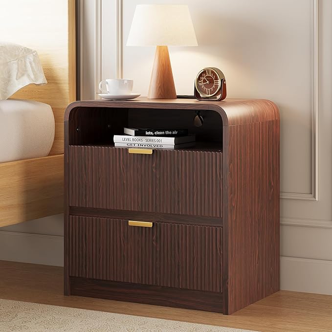 FURSUN 24" Fluted Nightstand Set of 2 - Image 2