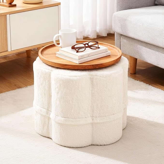 Tiita Floral Pouf Ottoman, Foot Stools Ottoman by TiitaHome