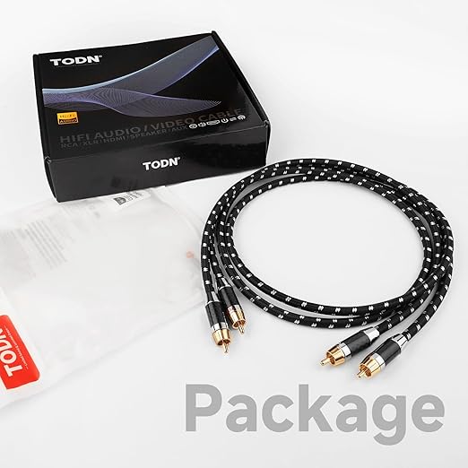 TODN Audiophile RCA Cables Stereo Shielded HiFi 2RCA Male to Male - Image 9