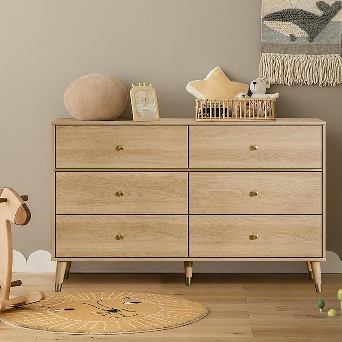 6 Drawer Dresser, Wooden Bedroom Drawer Dresser - Image 6