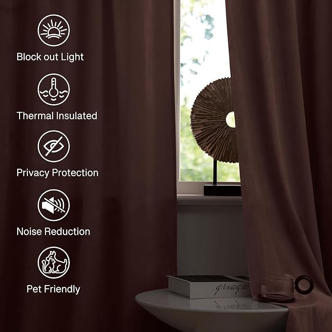 StangH Pink Velvet Curtains for Nursery Bedroom, Room Darkening Privacy Protect - Image 6