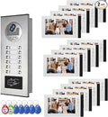 Wired Video Multifamily Apartment Intercom System, 2/3/4/6/8/10/12 Units 7 inch by ANJIELOSMART