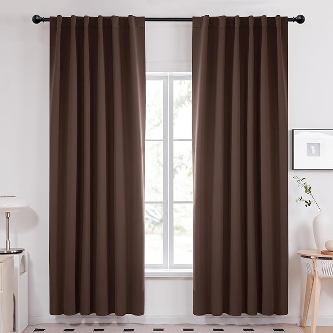 Deconovo Blackout Curtains, Thermal Insulated, W52 x L95 2 Panels, Back Tab by Deconovo