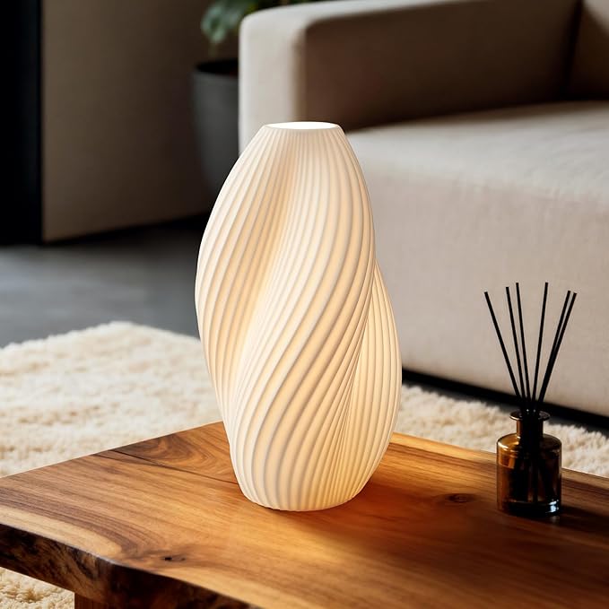 RONDURE 11.9" Modern Ceramic Table Lamp, Fully Dimmable Modern Bedside Lamps - Image 4