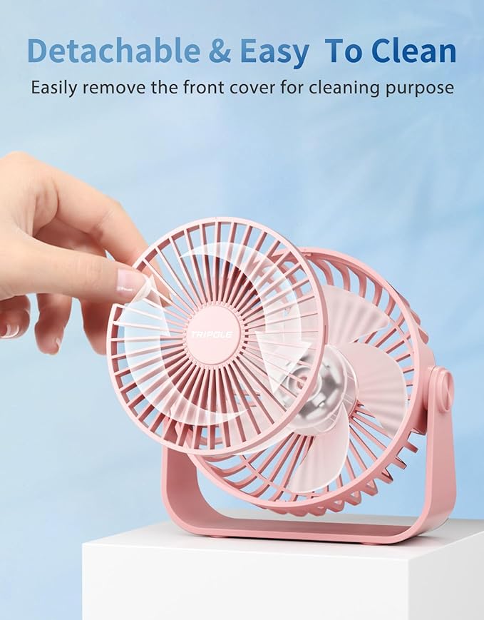 TriPole USB Desk Fan Portable Mini Fan Powerful 3 Speeds Wind Personal Desktop - Image 6