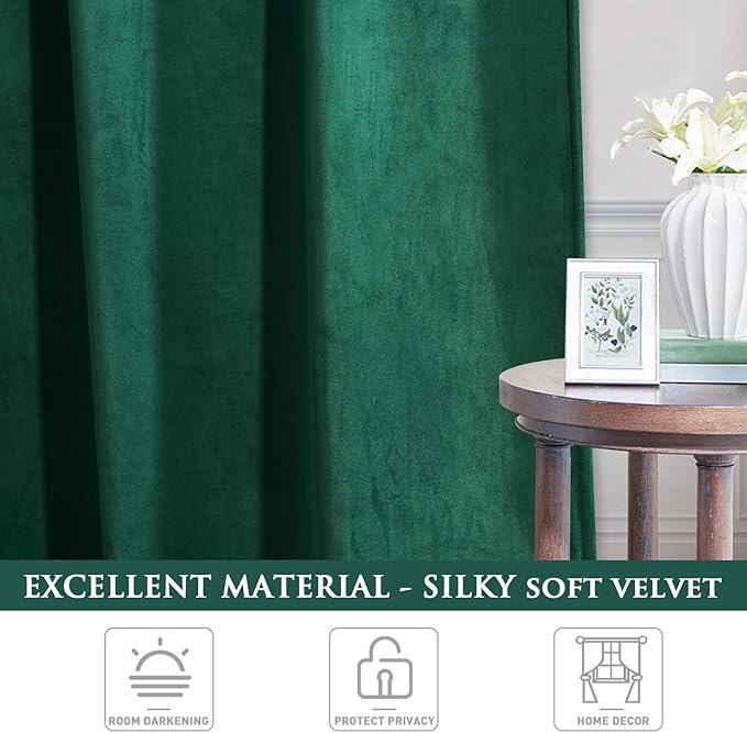 StangH Emerald Green Velvet Curtains 84 inches - Image 7