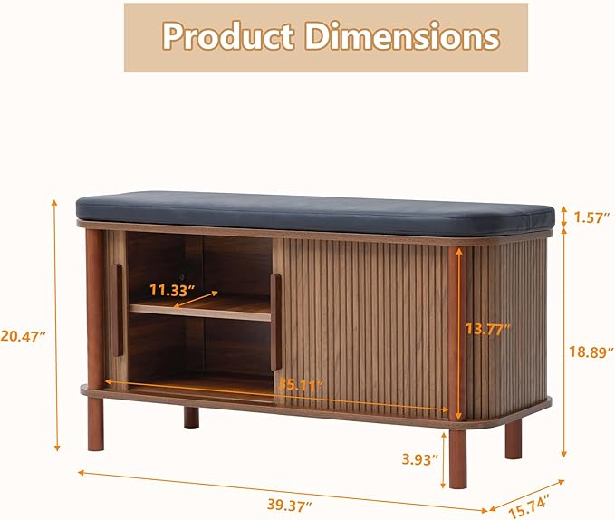 Shoe Bench, Entryway Shoe Cabinet - Image 2