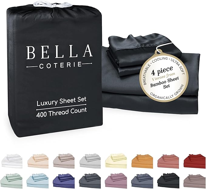 Bella Coterie Luxury Bamboo Viscose Full Size Sheet Set | 100% Organically by BC
