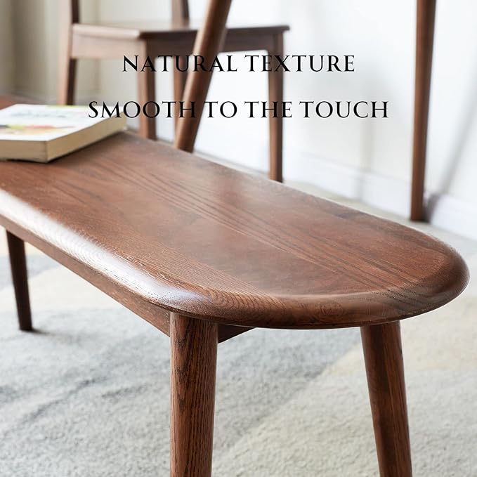 100% Solid Oak Indoor Dining Bench, Wood Bench - Image 8