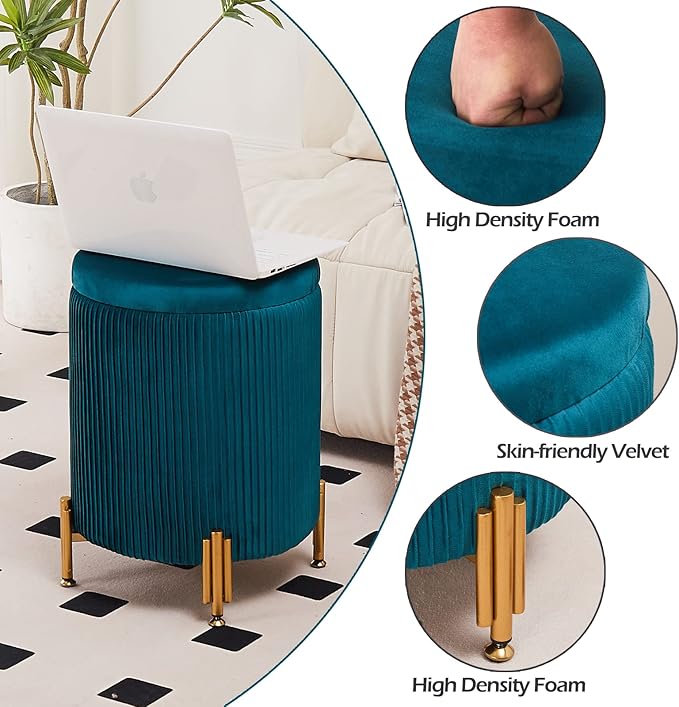 Mxfurhawa Round Ottoman Foot Stool - Image 6