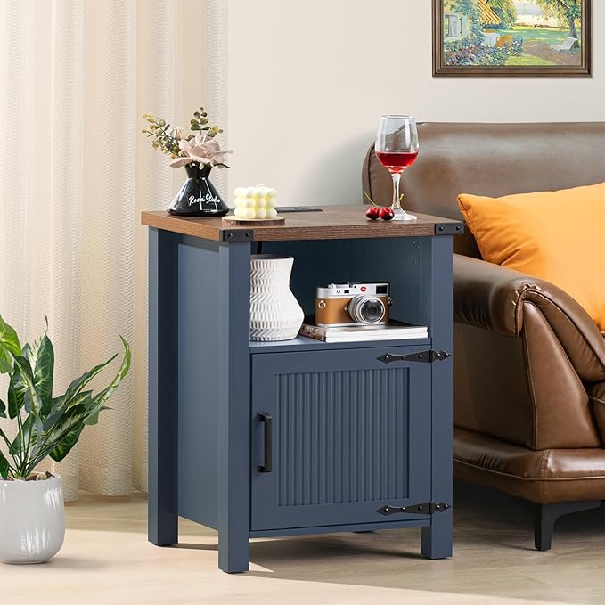 Joaxswe Night Stand Set of 2, 18 Inch Farmhouse Nightstand - Image 2