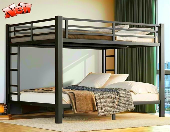 Higher Quality & Stronger Heavy Duty Metal Bunk Bed Frame Queen Over Queen Size by Unknown