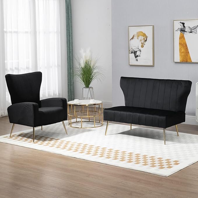 50’’ Armless Loveseat Sofa, Comfy Upholstered Velet Small Couch Sofa - Image 4