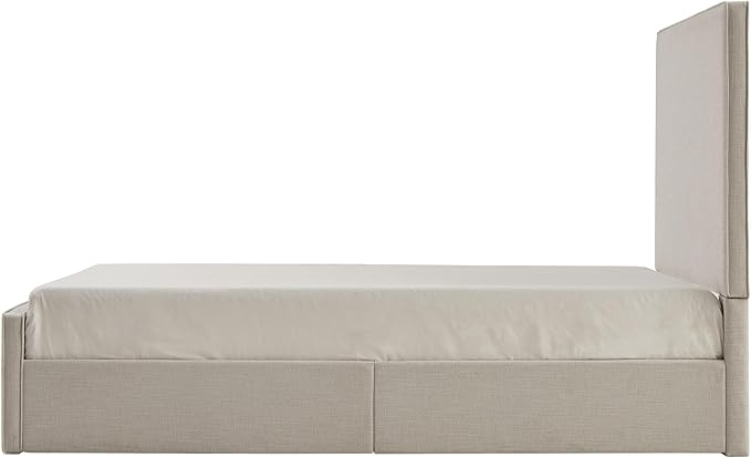 King Size Upholstered Bed Frame, Lucas Tall Headboard Floor Platform Beds - Image 6