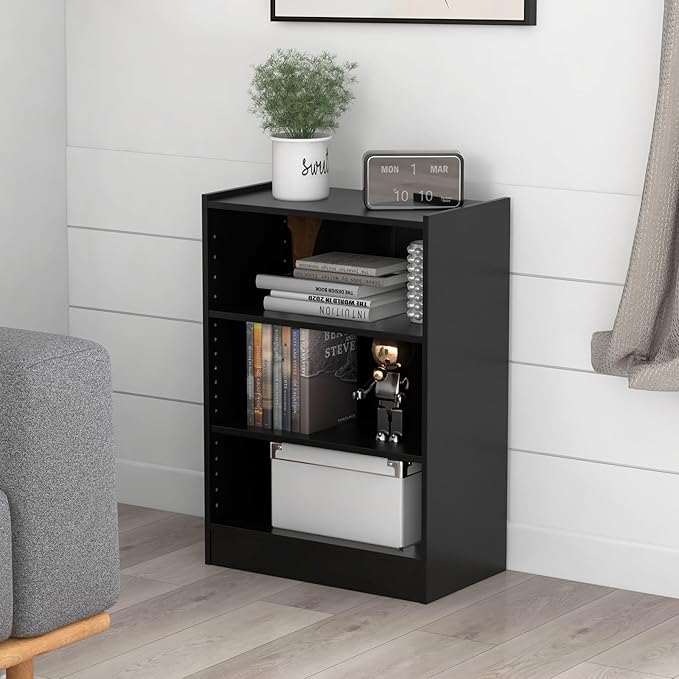 LOKO 3-Tier Open Bookcase, Freestanding Modern 3-Cube Bookshelf - Image 4