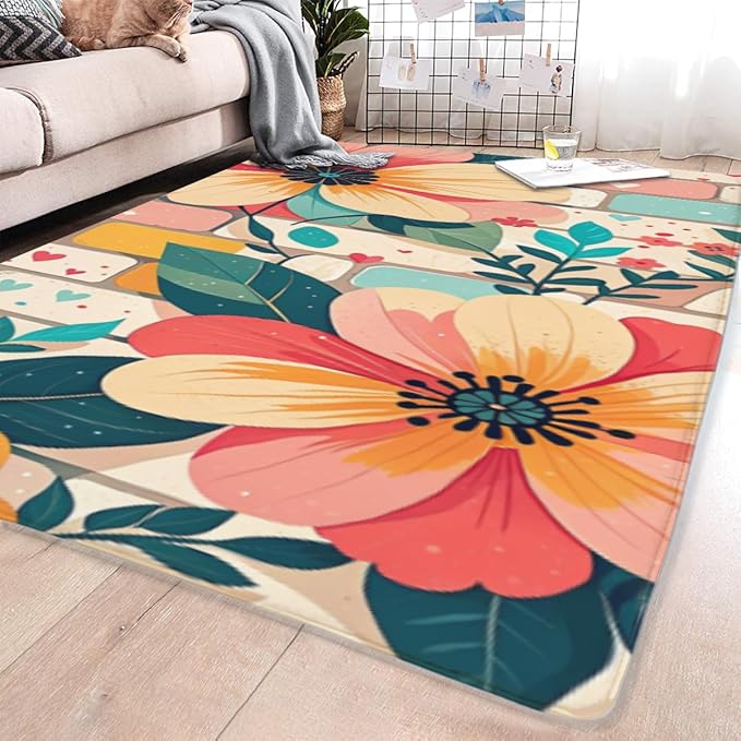 Machine Washable 5' x 8' Bohemian-Style Area Rug, Suitable - Image 4